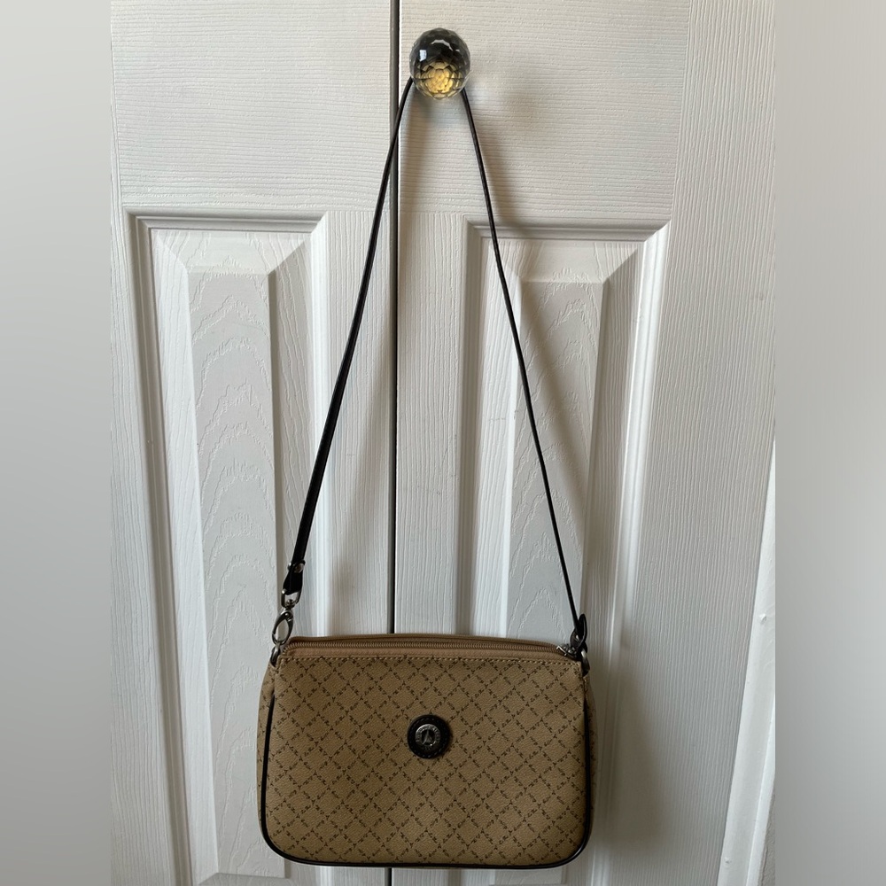 La Tour Eiffel monogram pochette with long strap - in brown/tan coated canvas